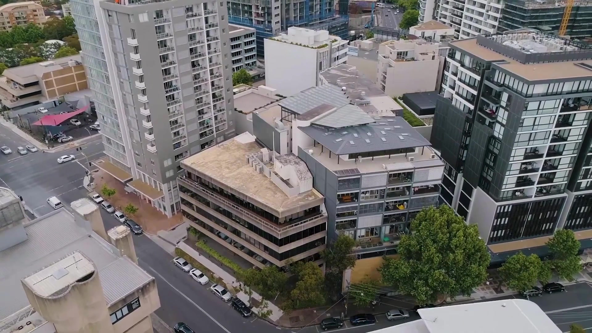 Aerial view of Crows Nest and the lower north shore